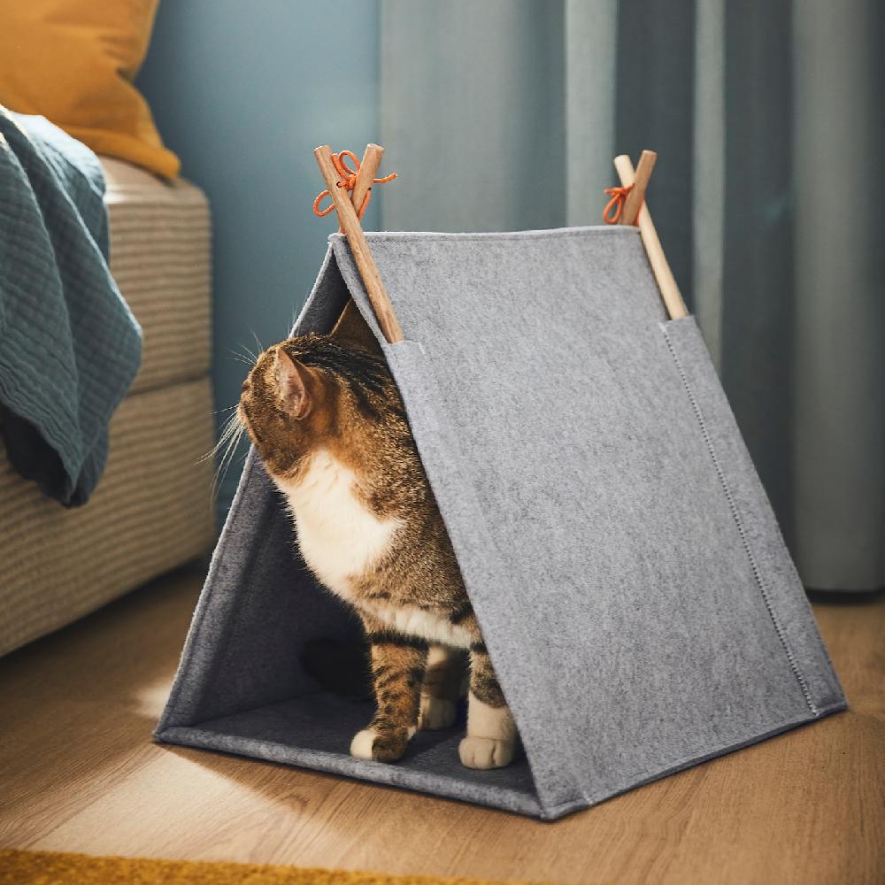 IKEA UTSÅDD Casetta Per Gatti Grigio/feltro