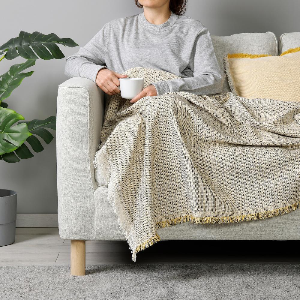 IKEA VÄXELBRUK Plaid Grigio-giallo 130x170 Cm