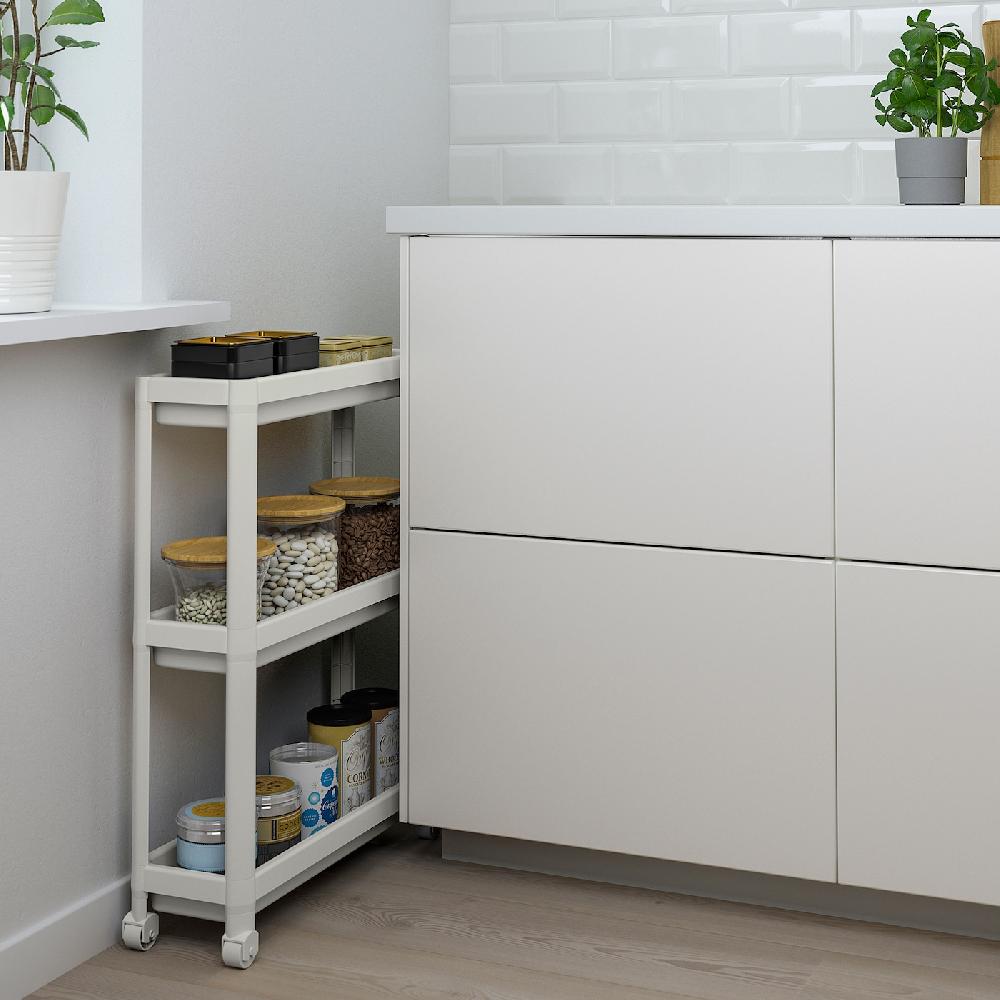 IKEA VESKEN Carrello Bianco 54x18x71 Cm
