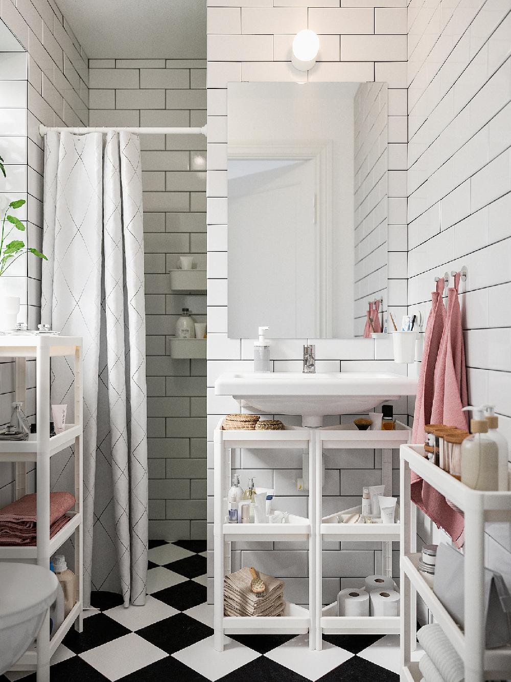 IKEA VESKEN Scaffale Angolare Bianco 33x33x71 Cm