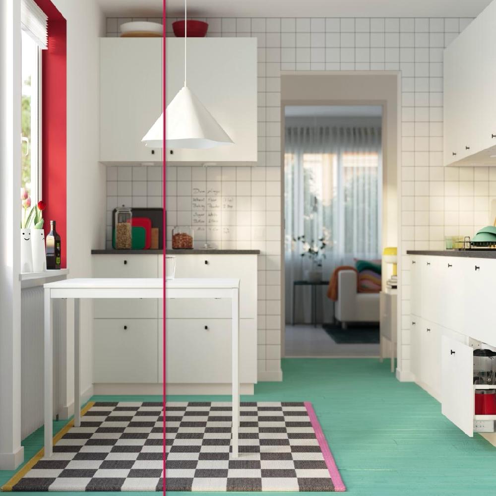 IKEA VIHALS Tavolo Allungabile Bianco 84/120x74 Cm