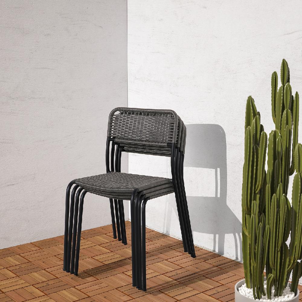 IKEA VIHOLMEN Sedia Da Giardino Grigio Scuro