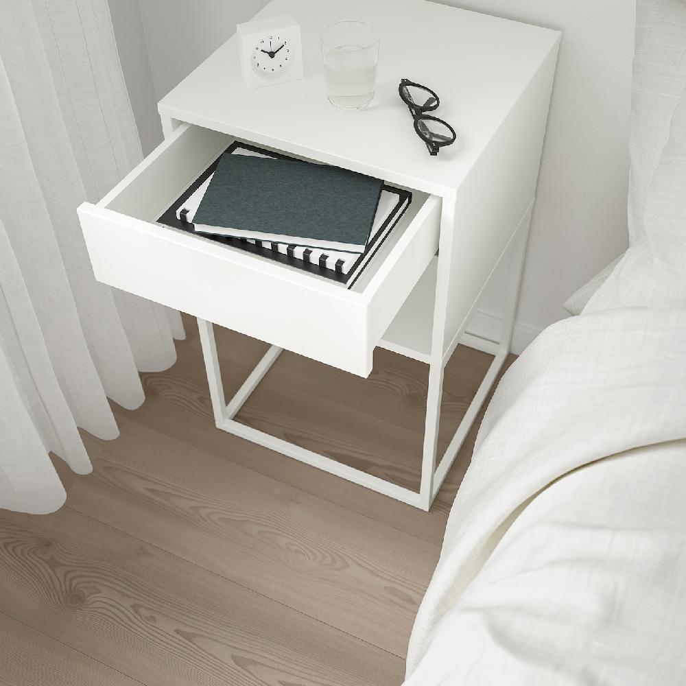 IKEA VIKHAMMER Comodino Bianco 40x39 Cm