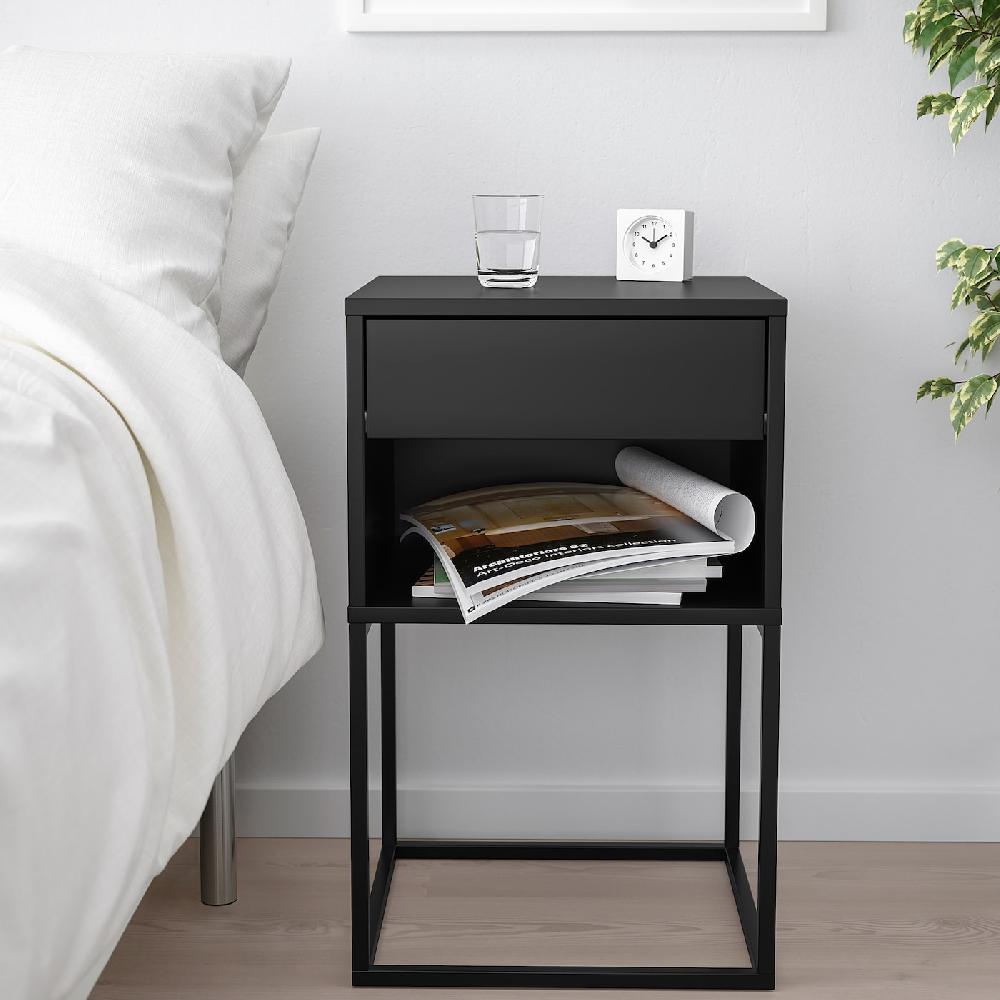 IKEA VIKHAMMER Comodino Nero 40x39 Cm