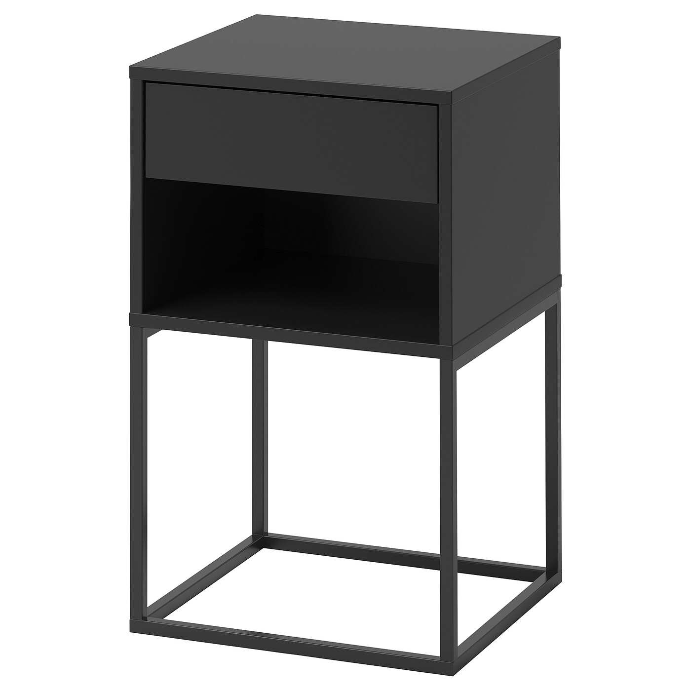 IKEA VIKHAMMER Comodino nero 40x39 cm
