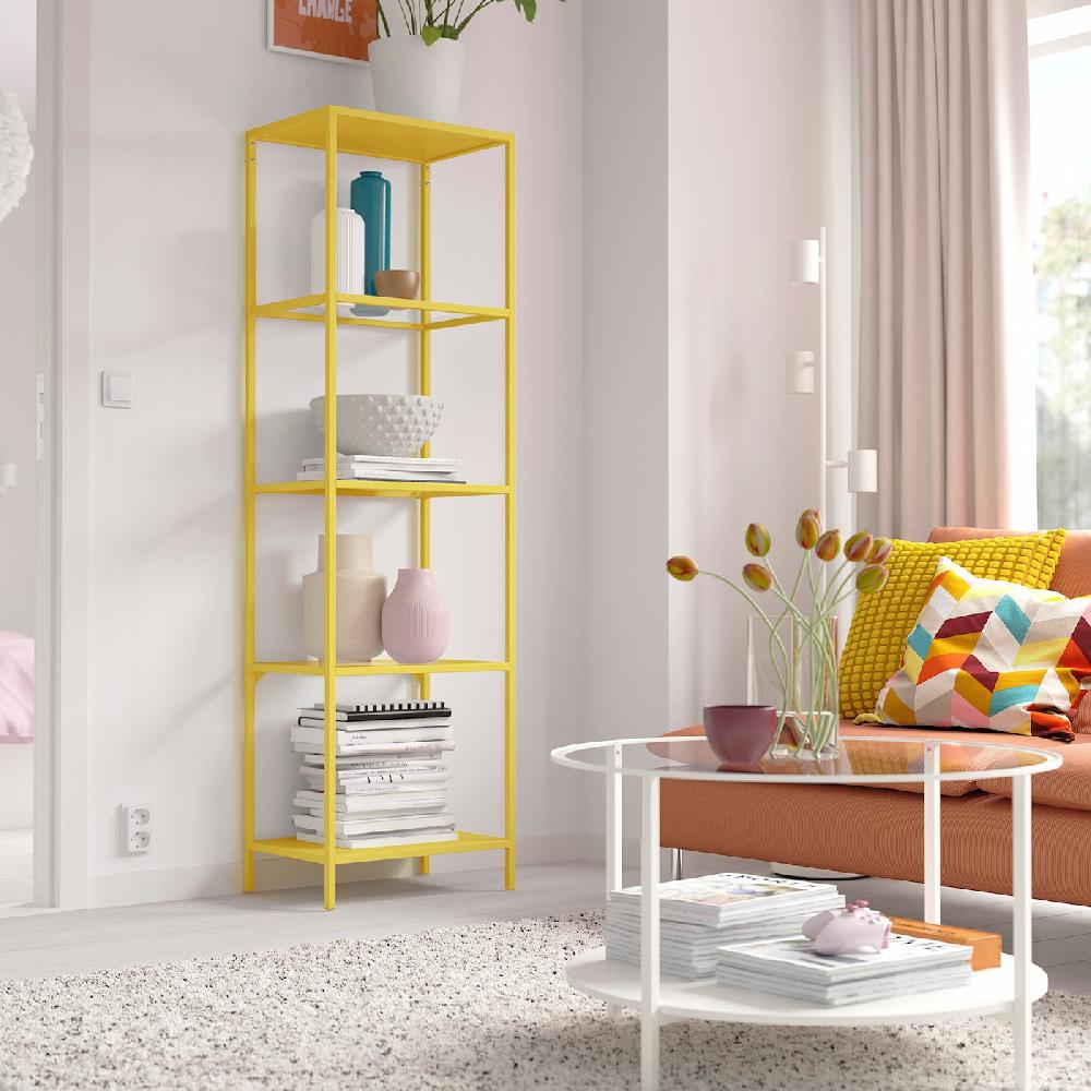 IKEA VITTSJÖ Scaffale Giallo/vetro 51x175 Cm