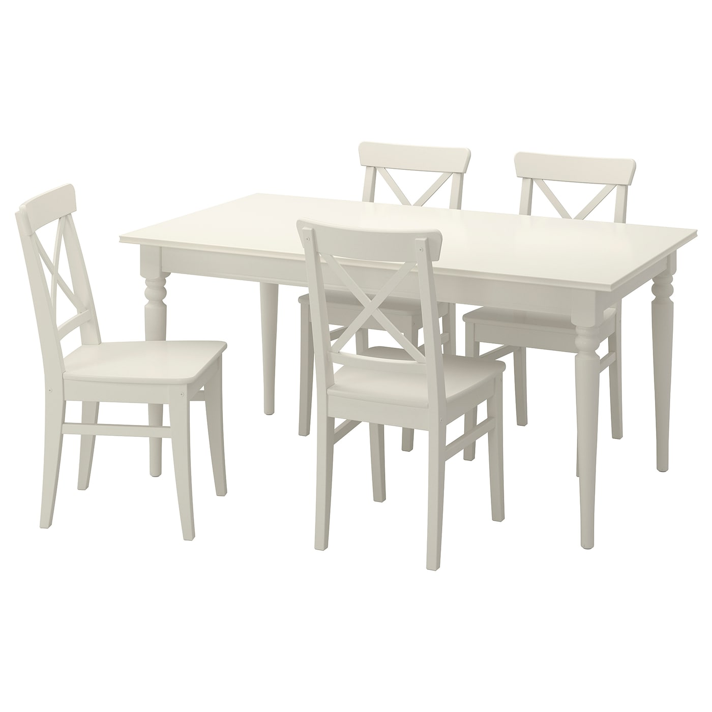 IKEA INGATORP / INGOLF Tavolo e 4 sedie bianco 155/215 cm