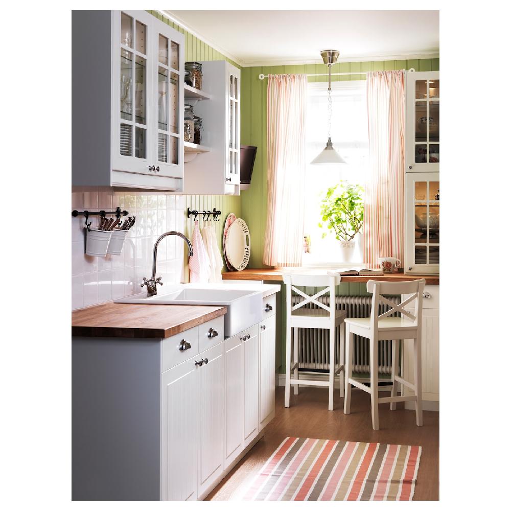 IKEA INGOLF Sgabello Bar Con Schienale Bianco 63 Cm