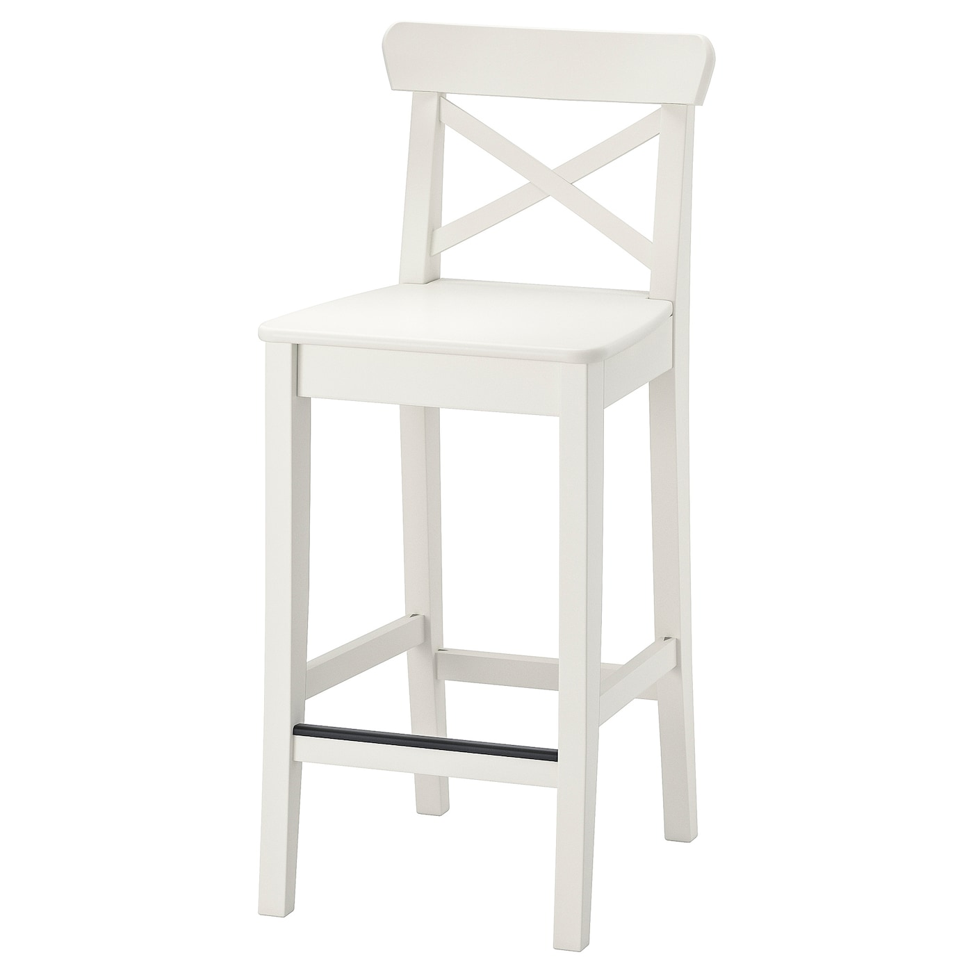 IKEA INGOLF Sgabello bar con schienale bianco 63 cm