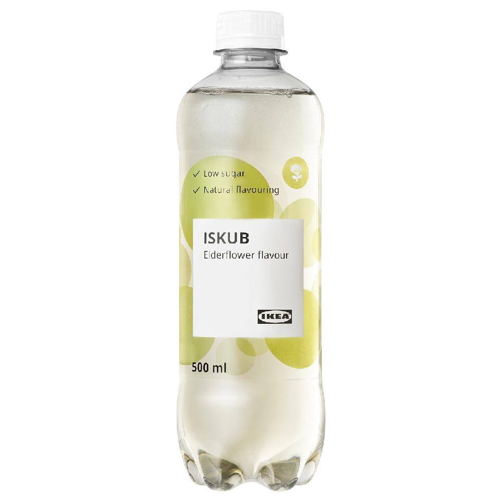 IKEA ISKUB Bevanda gassata gusto di fiori di sambuco/con zucchero ed edulcoranti 500 ml