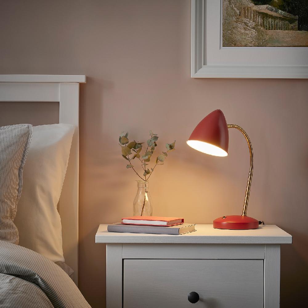 IKEA ISNÅLEN Lampada Da Lavoro A LED Rosso/color Ottone
