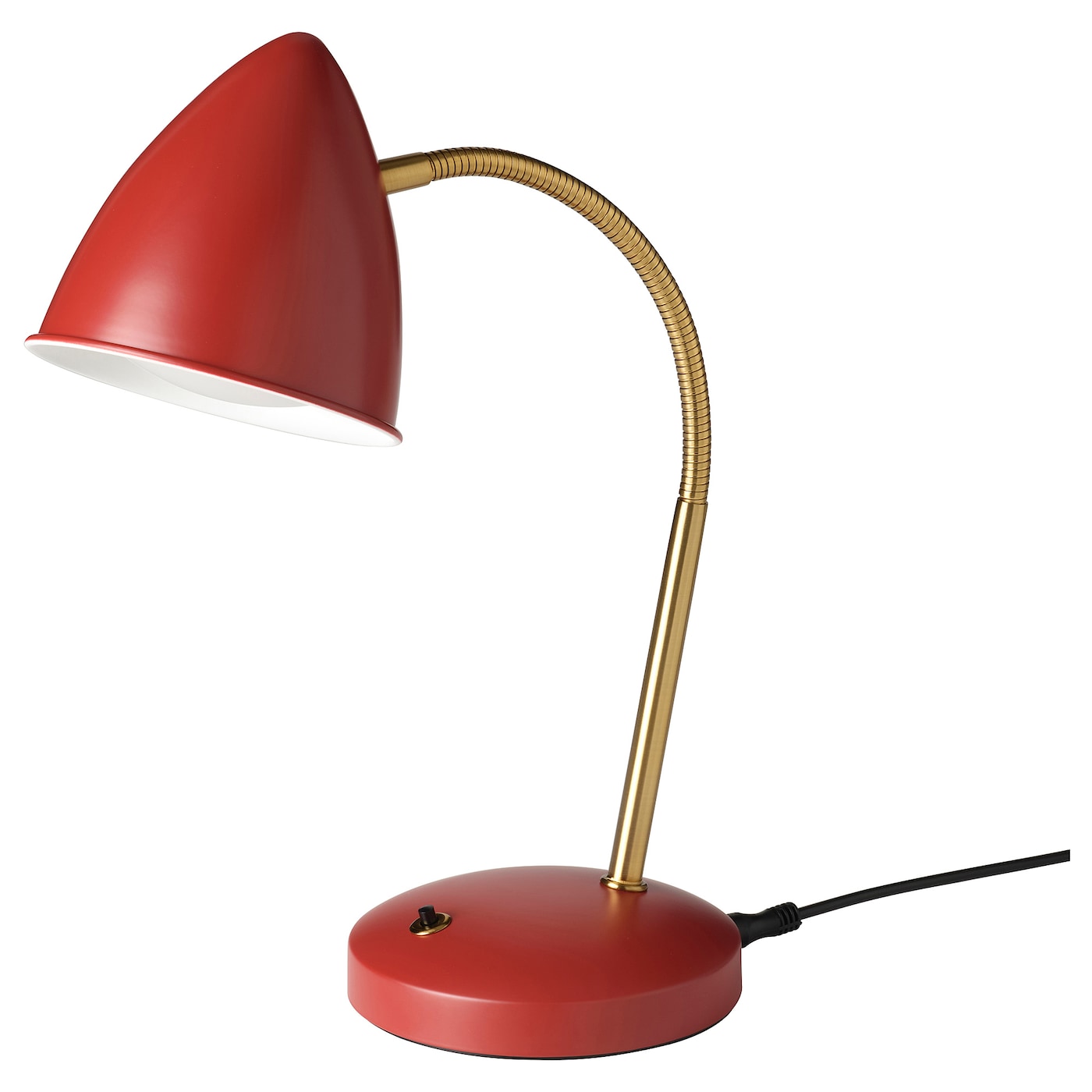 IKEA ISNÅLEN Lampada da lavoro a LED rosso/color ottone