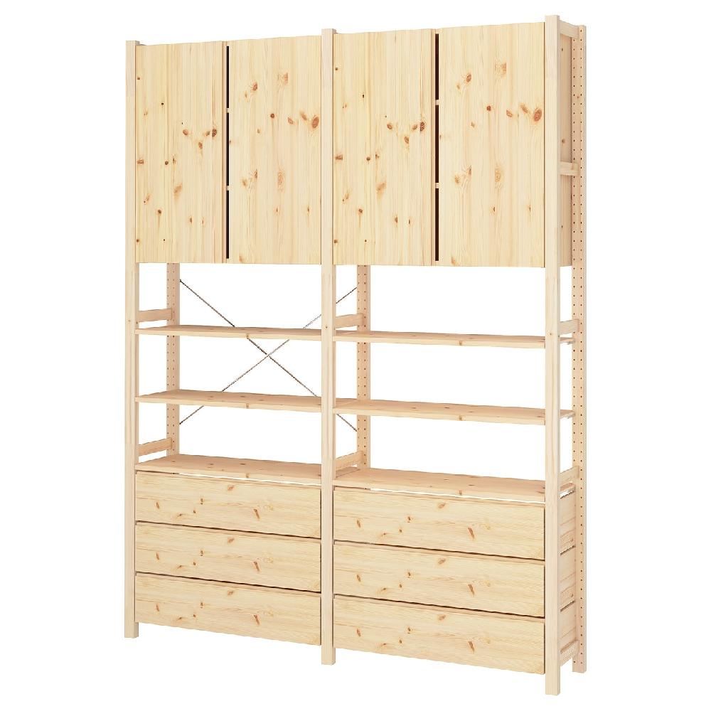 IKEA IVAR Scaffale con mobili/cassetti pino 174x30x226 cm