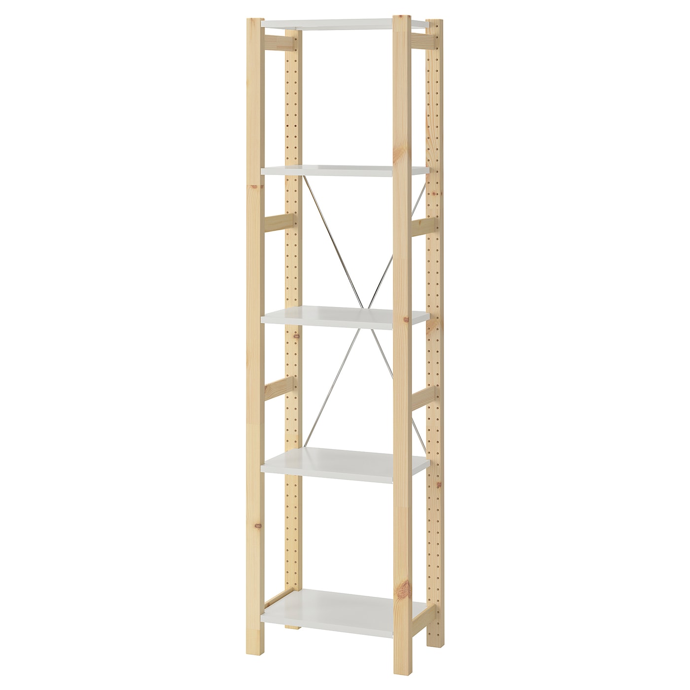 IKEA IVAR Scaffale pino/metallo bianco 48x30x179 cm
