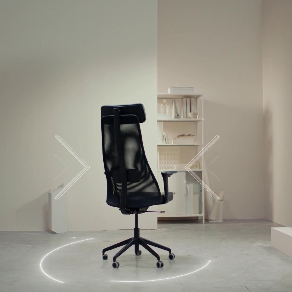 IKEA JÄRVFJÄLLET Sedia Da Ufficio Con Braccioli Glose Nero