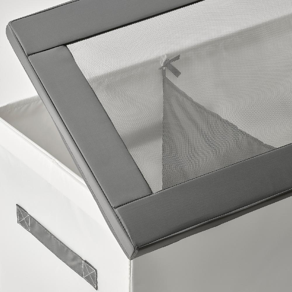 IKEA JÄTTEBJÖRN Scatola Con Coperchio Bianco/grigio 81x45x44 Cm