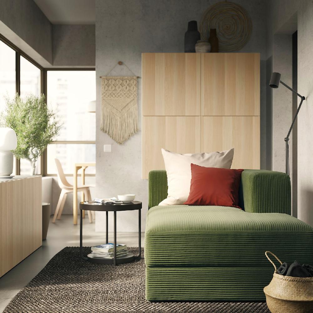 IKEA JÄTTEBO Elemento Chaise-longue Destro Con Bracciolo/Samsala Giallo Scuro-verde