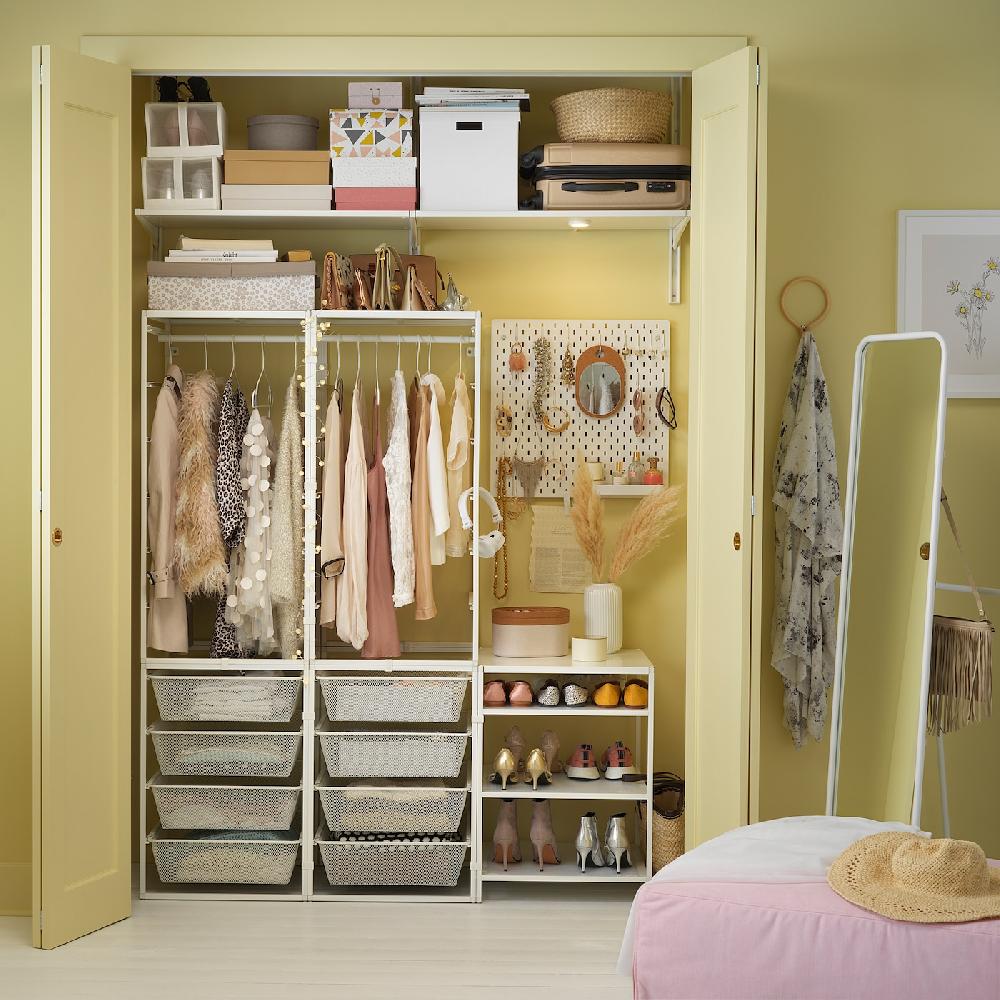 IKEA JONAXEL Bastone Appendiabiti Regolabile Bianco 46-82 Cm