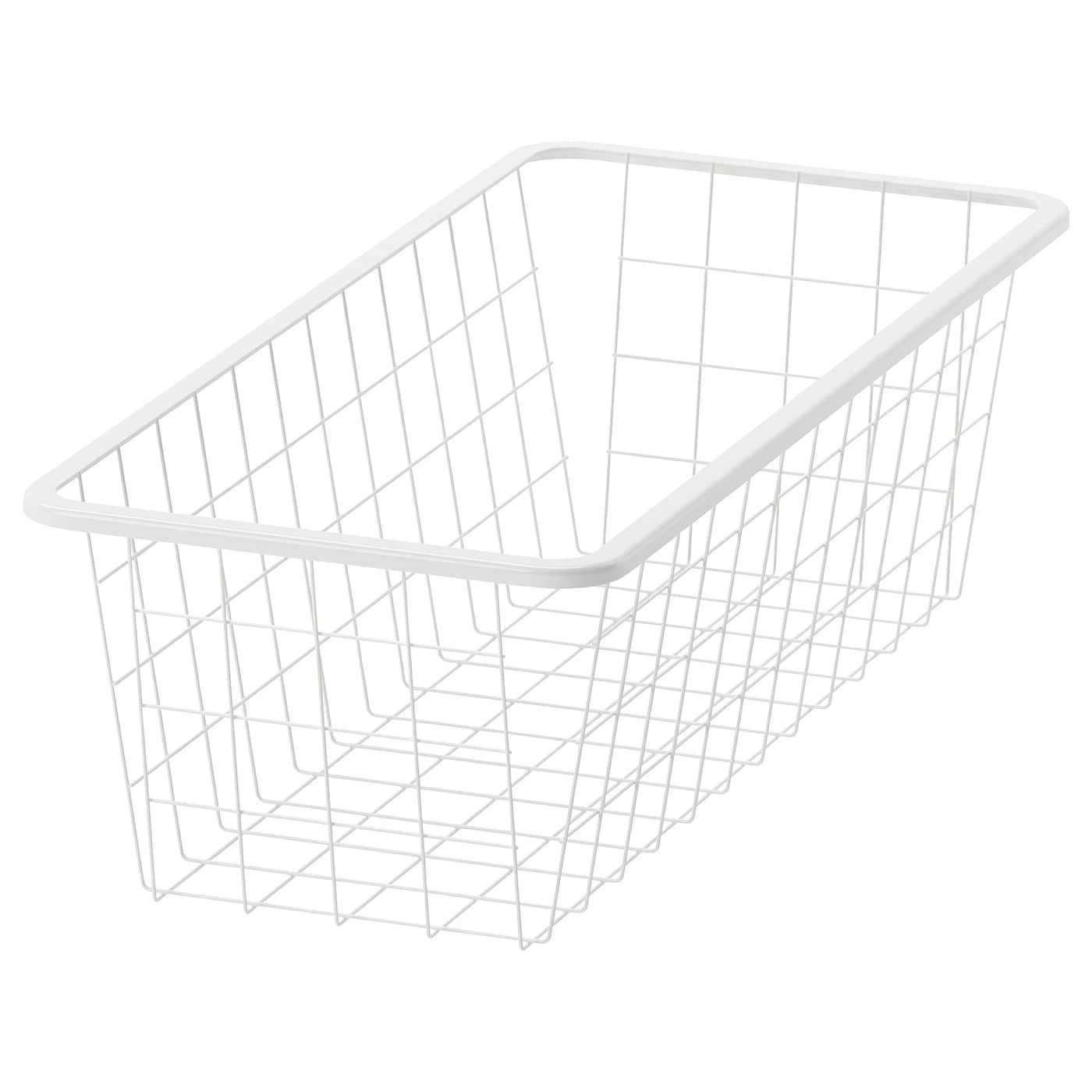 IKEA JONAXEL Cestello in filo di metallo bianco 25x51x15 cm