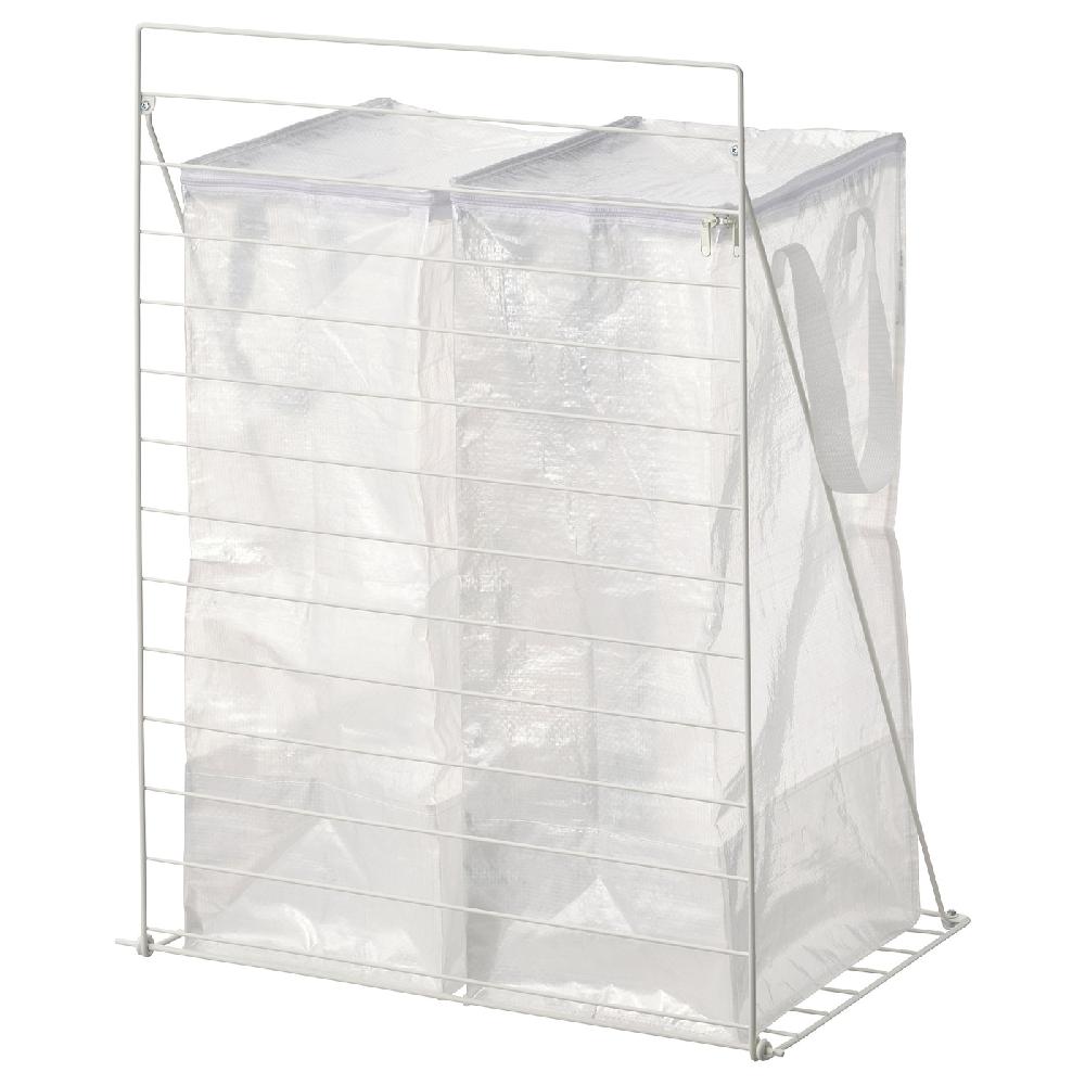 IKEA JOSTEIN Borsa con supporto bianco/trasparente da interno/esterno 60x40x74 cm