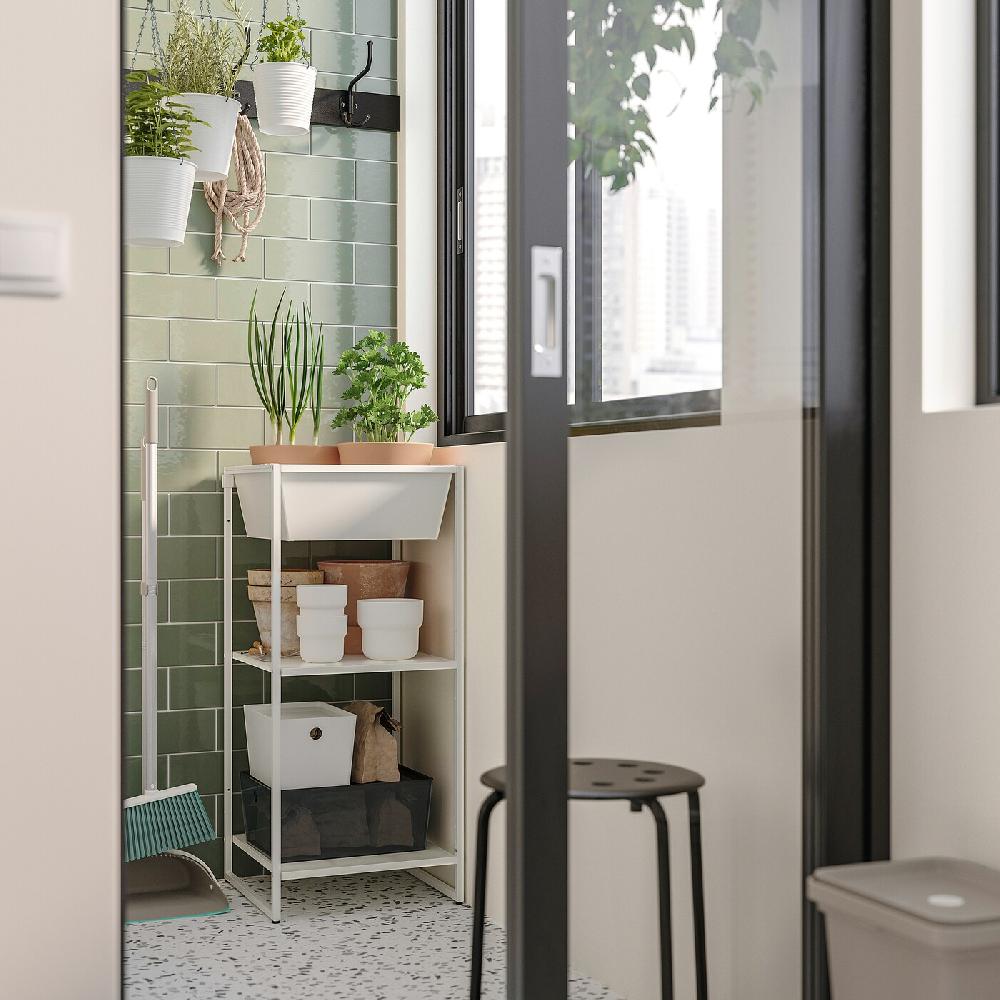 IKEA JOSTEIN Contenitore Bianco/da Interno/esterno 40x40x15 Cm