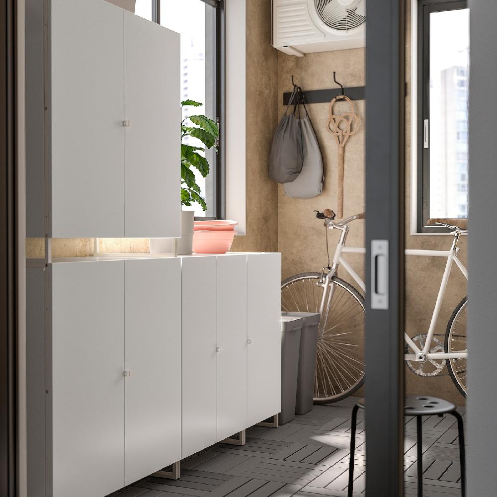 IKEA JOSTEIN Scaffale Con Ante Da Interno/esterno/bianco 182x44x180 Cm