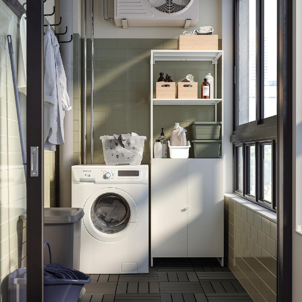 IKEA JOSTEIN Scaffale Con Ante Da Interno/esterno/bianco 61x44x180 Cm