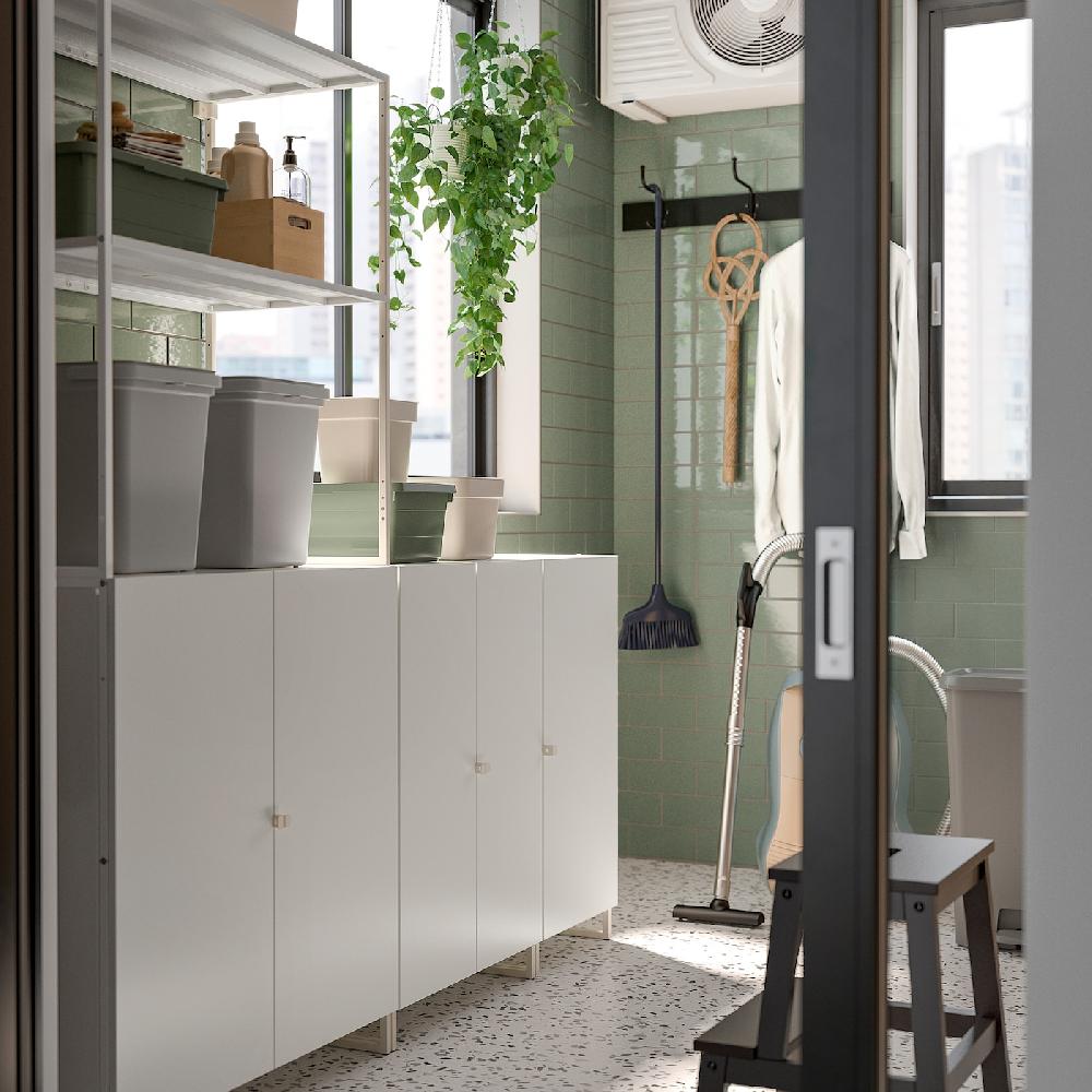 IKEA JOSTEIN Scaffale Con Ante Da Interno/esterno/bianco 182x44x180 Cm