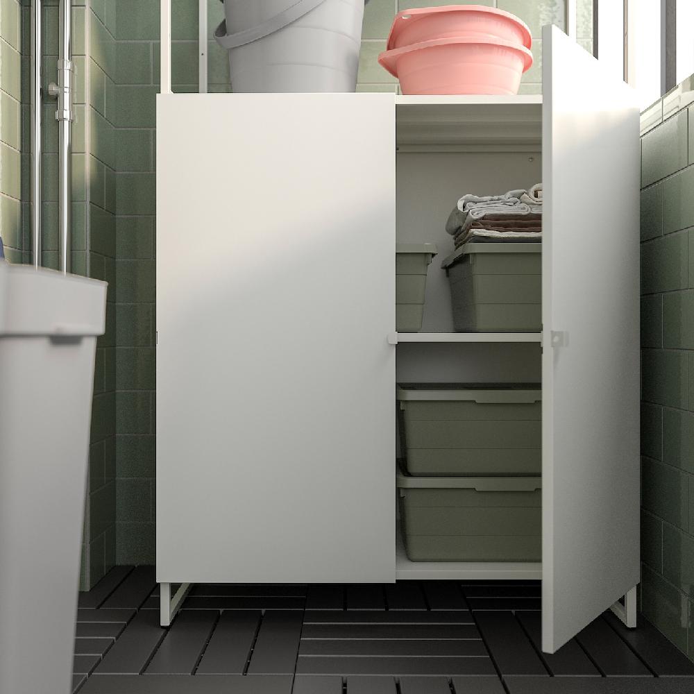 IKEA JOSTEIN Scaffale Con Ante Da Interno/esterno/bianco 182x44x180 Cm