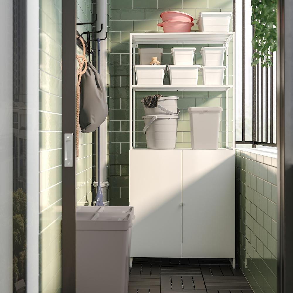 IKEA JOSTEIN Scaffale Con Ante Da Interno/esterno/bianco 81x44x180 Cm