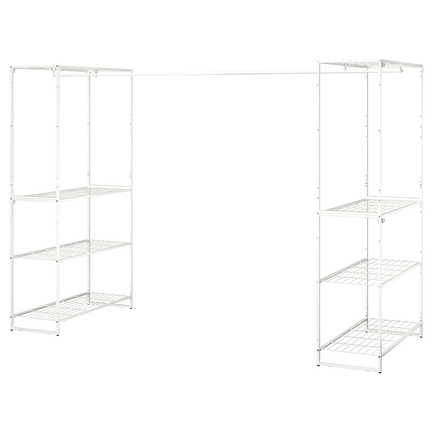 IKEA JOSTEIN Scaffale con bastone appendiabiti da interno/esterno/filo di metallo bianco 81x166/270x180 cm