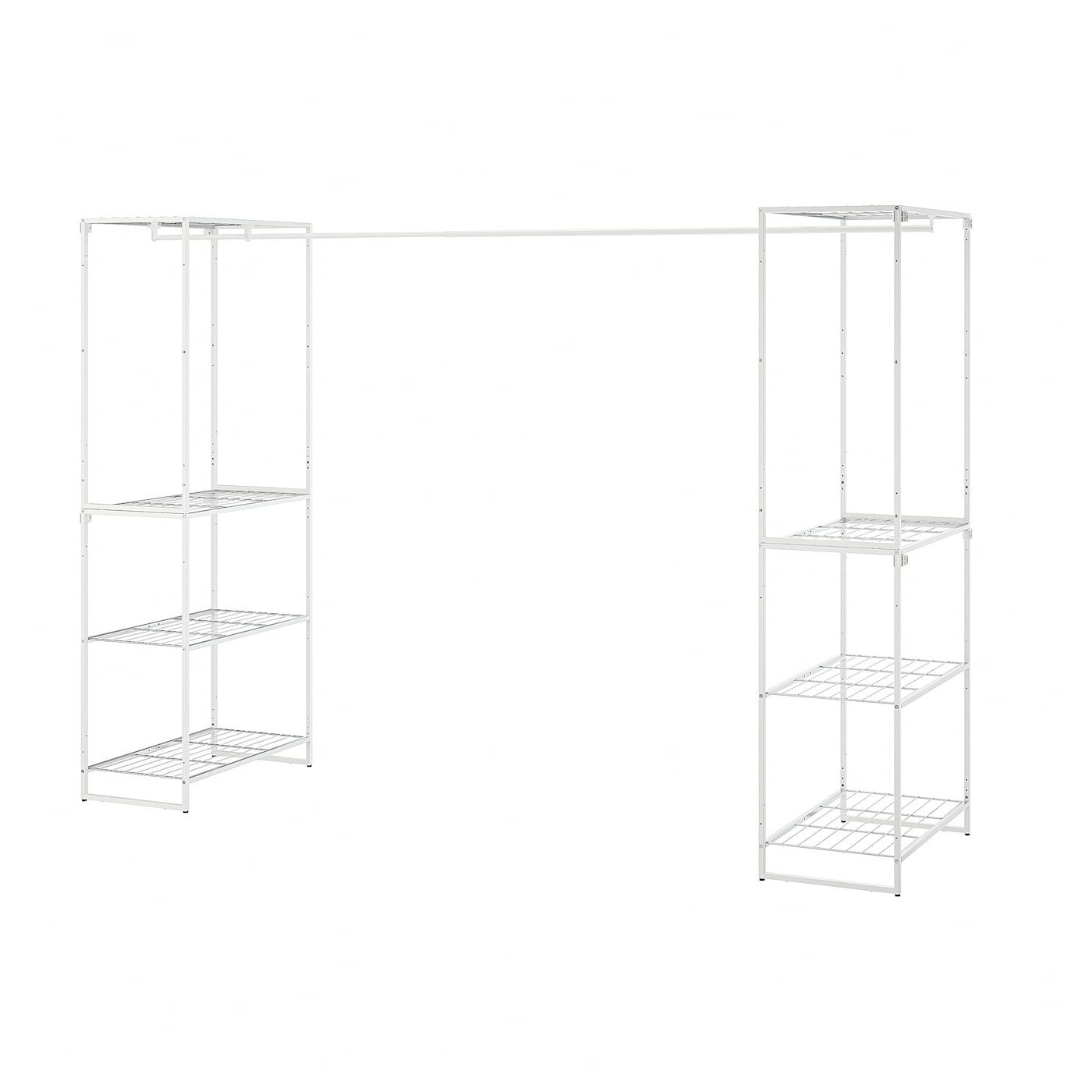 IKEA JOSTEIN Scaffale con bastone appendiabiti da interno/esterno/filo di metallo bianco 61x166/270x180 cm