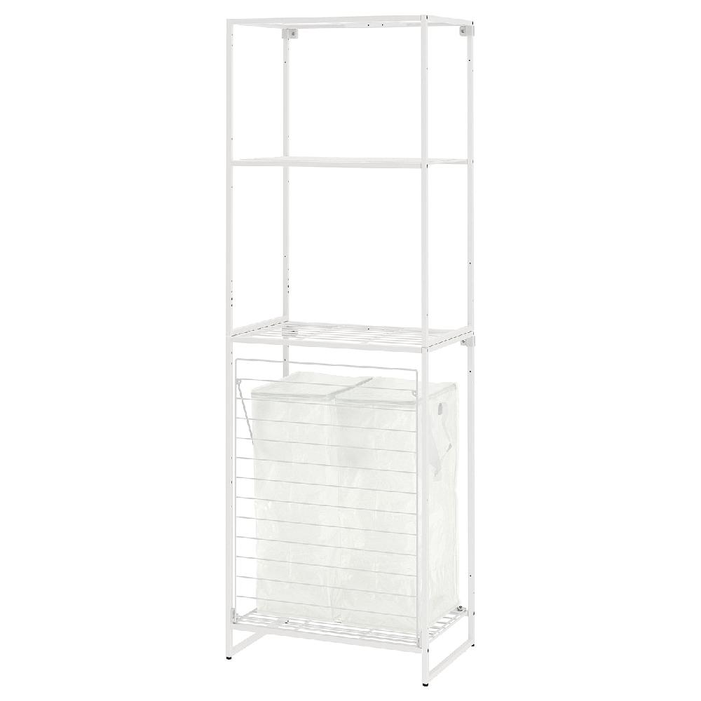 IKEA JOSTEIN Scaffale con borse da interno/esterno filo di metallo/trasparente bianco 61x40/76x180 cm