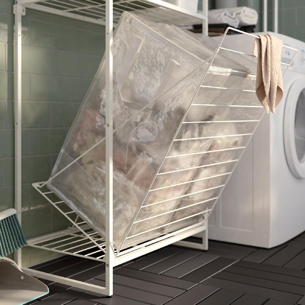 IKEA JOSTEIN Scaffale Con Borse/griglia Da Interno/esterno Filo Di Metallo/trasparente Bianco 62x40/76x180 Cm