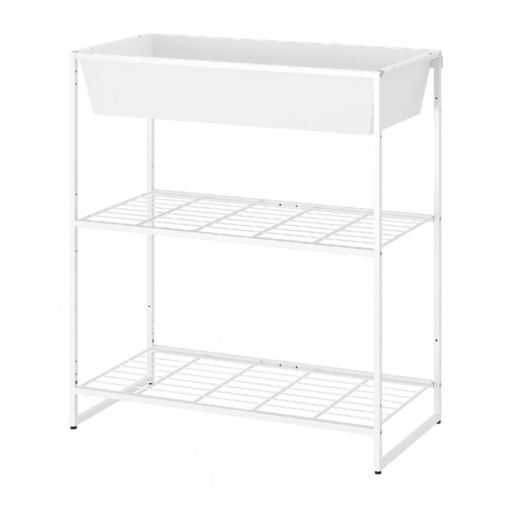 IKEA JOSTEIN Scaffale con contenitore da interno/esterno/filo di metallo bianco 81x40x90 cm