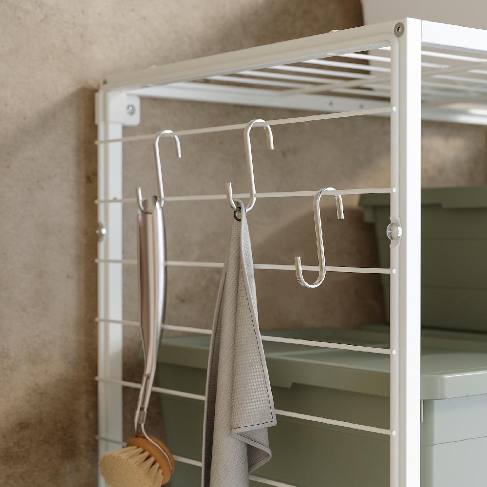 IKEA JOSTEIN Scaffale Con Griglia Da Interno/esterno/filo Di Metallo Bianco 42x40x180 Cm