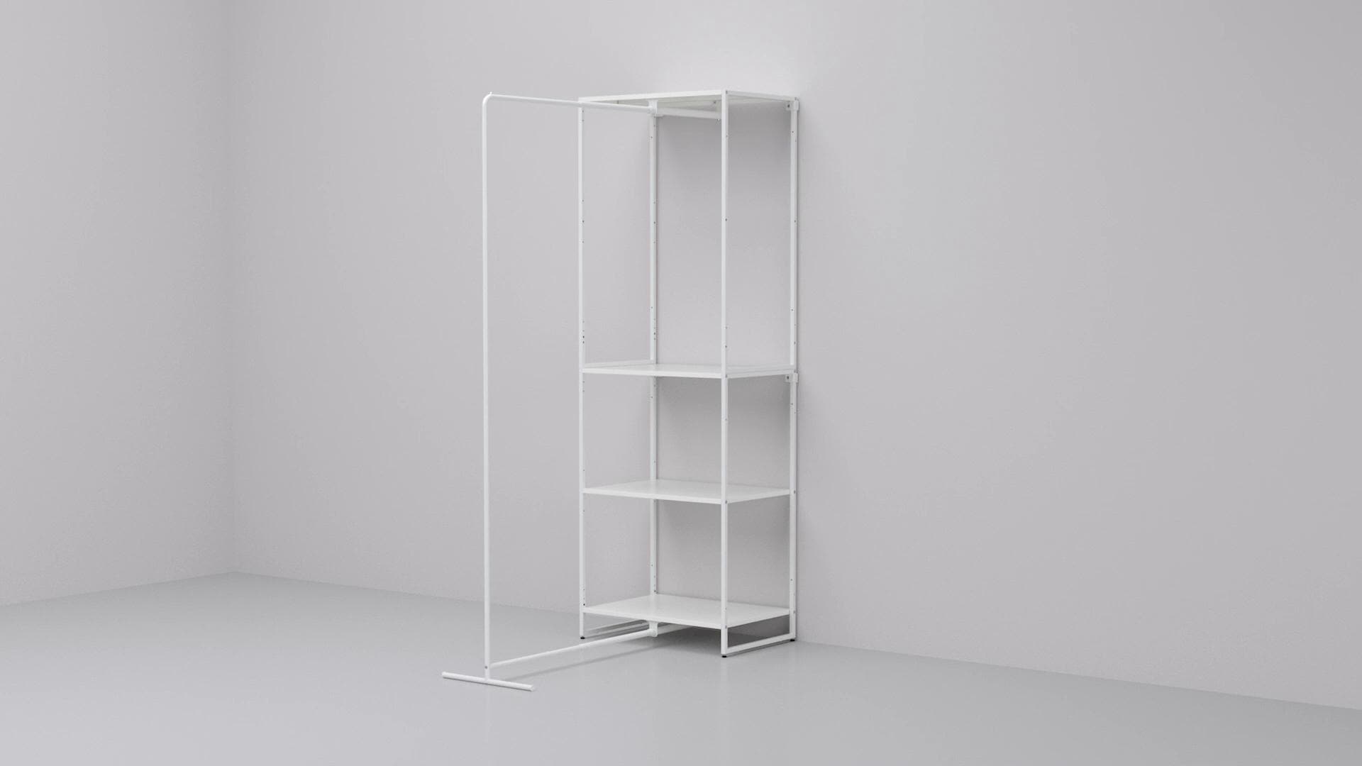 IKEA JOSTEIN Scaffale Con Stendibiancheria Da Interno/esterno/filo Di Metallo Bianco 81x53/117x180 Cm