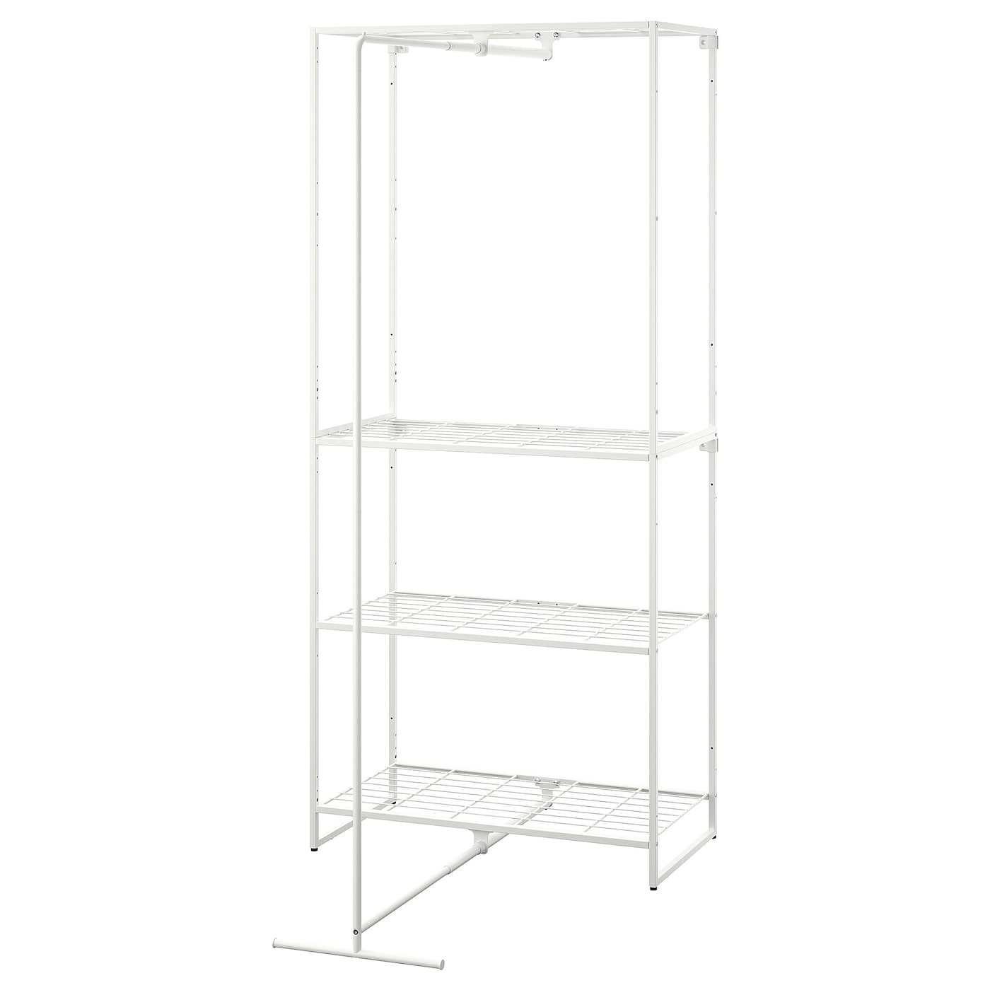 IKEA JOSTEIN Scaffale con stendibiancheria da interno/esterno/filo di metallo bianco 81x53/117x180 cm