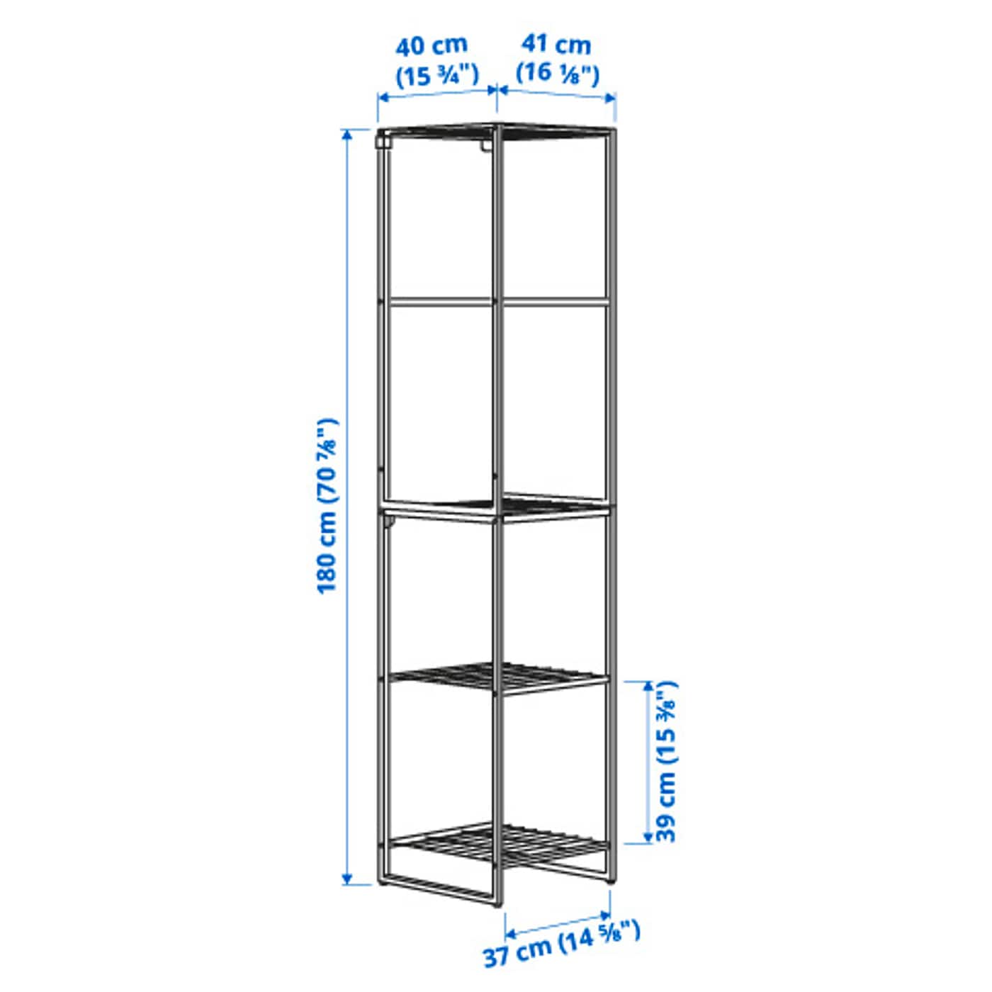 IKEA JOSTEIN Scaffale Da Interno/esterno/metallo Bianco 41x40x180 Cm