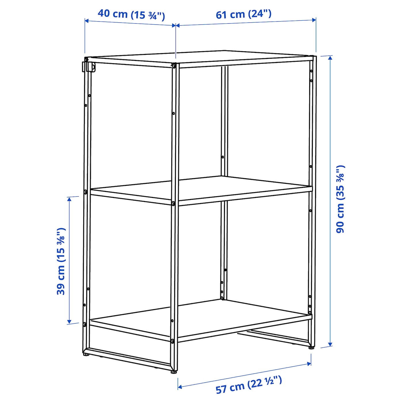 IKEA JOSTEIN Scaffale Da Interno/esterno/metallo Bianco 61x40x90 Cm