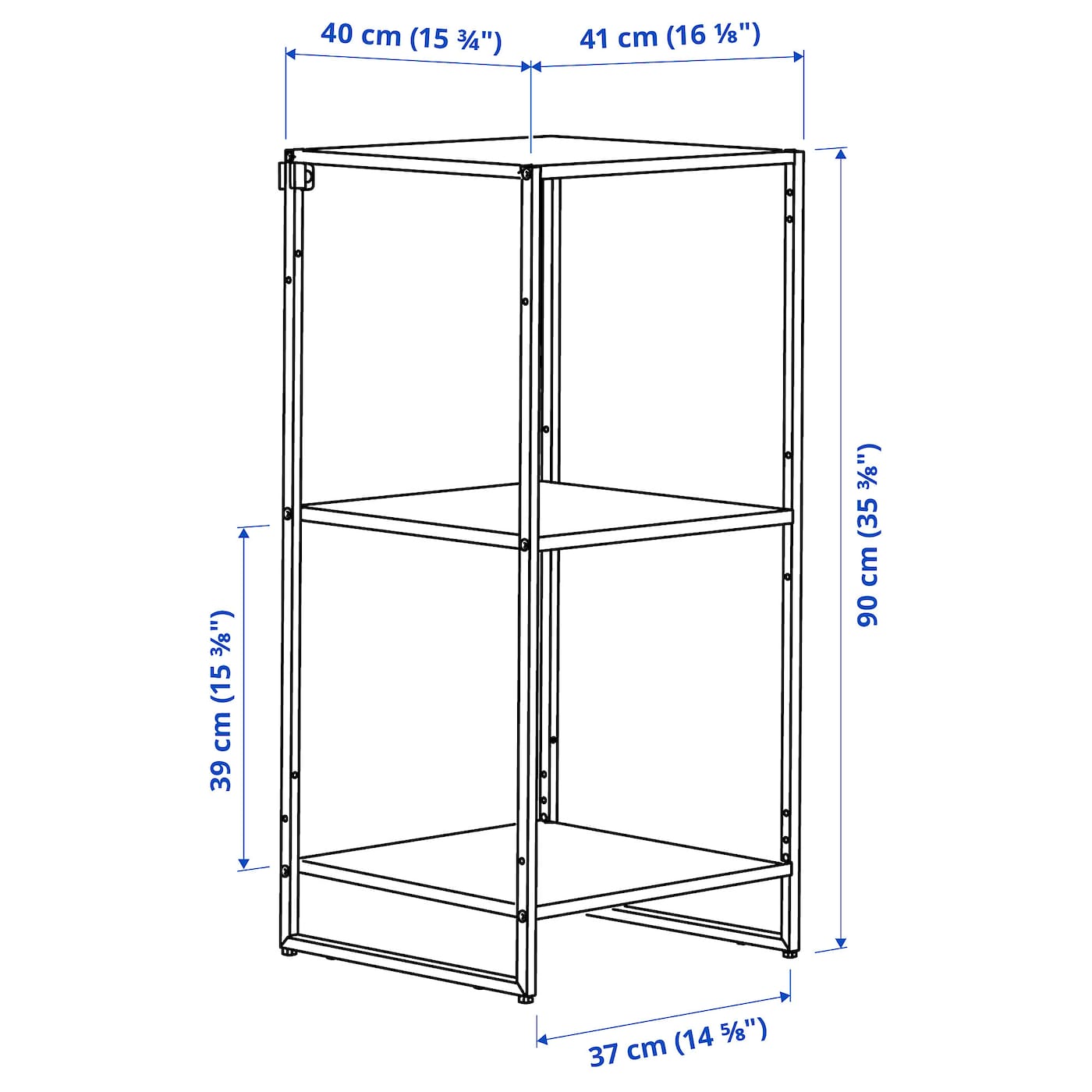 IKEA JOSTEIN Scaffale Da Interno/esterno/metallo Bianco 41x40x90 Cm