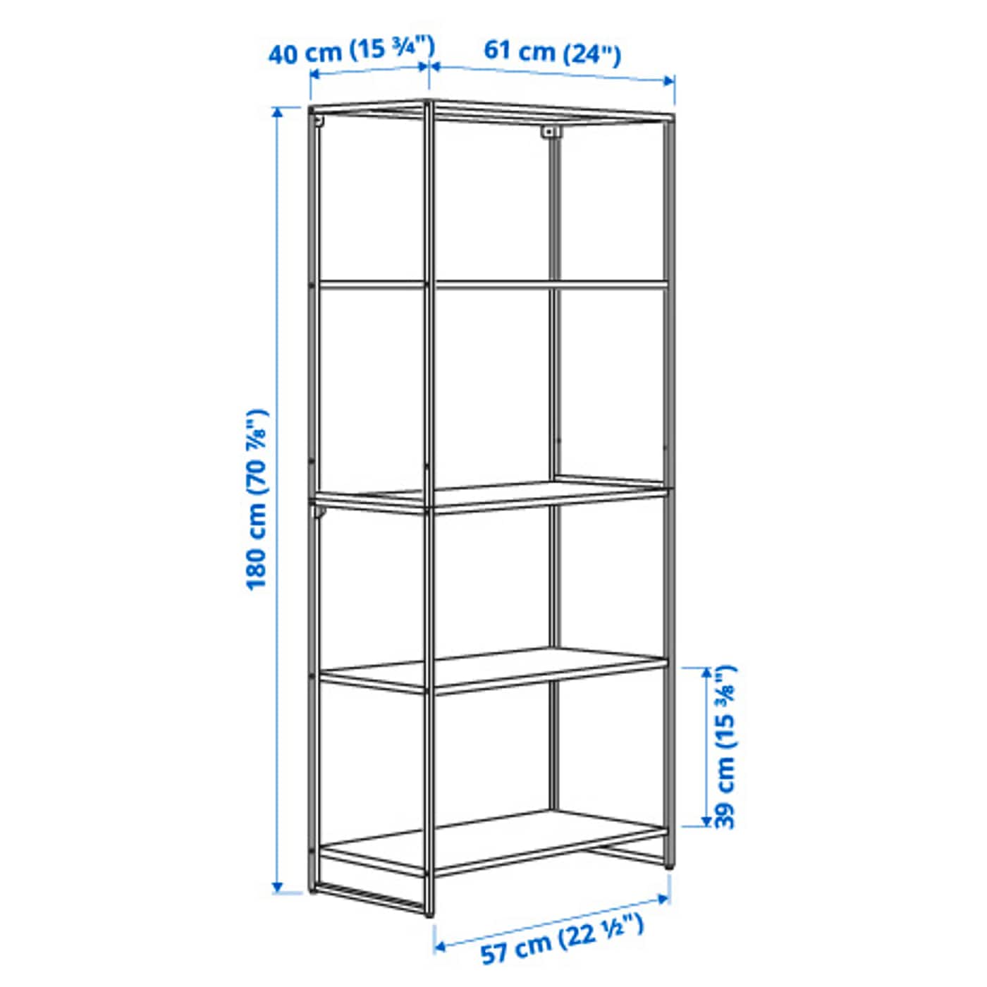 IKEA JOSTEIN Scaffale Da Interno/esterno/metallo Bianco 61x40x180 Cm