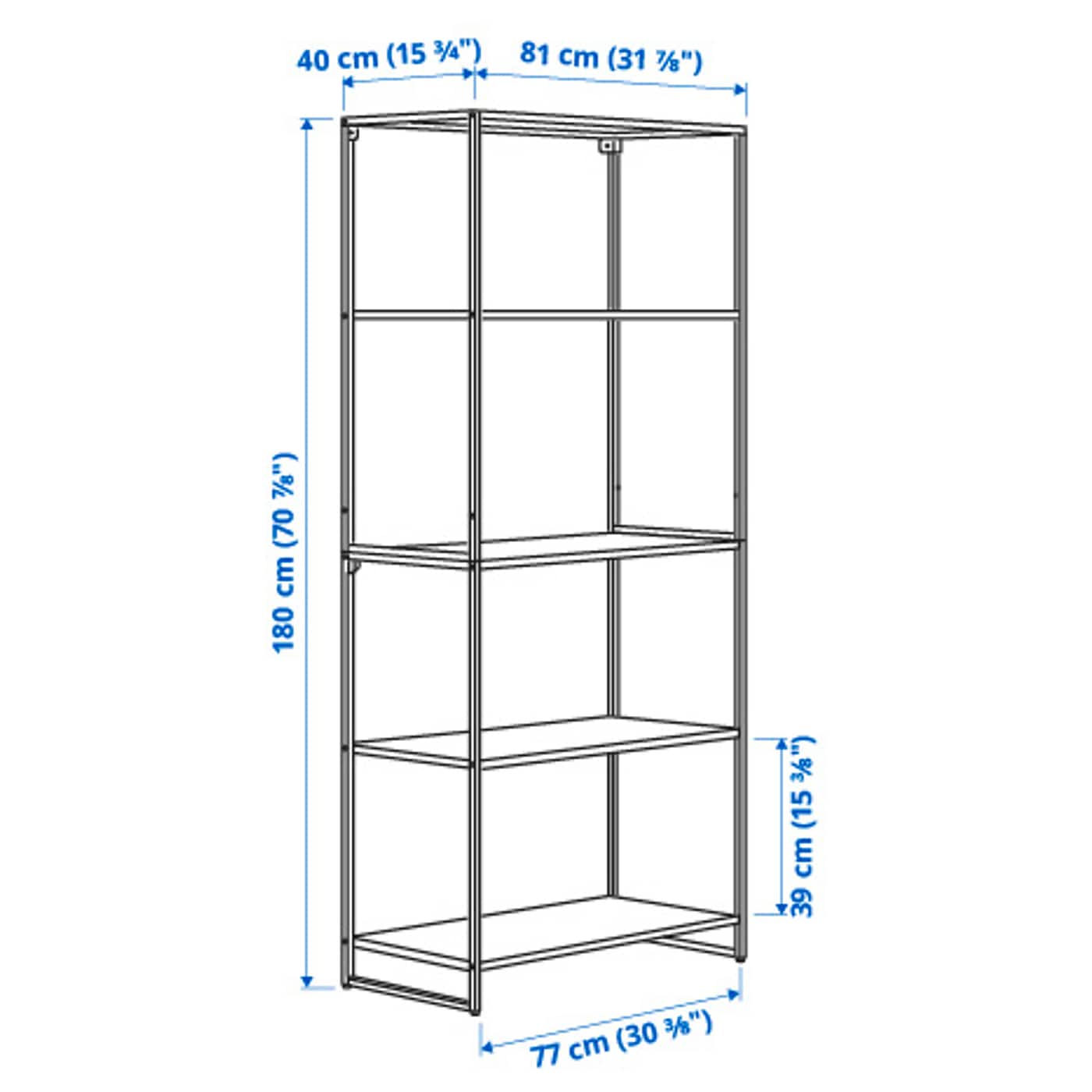 IKEA JOSTEIN Scaffale Da Interno/esterno/metallo Bianco 81x40x180 Cm