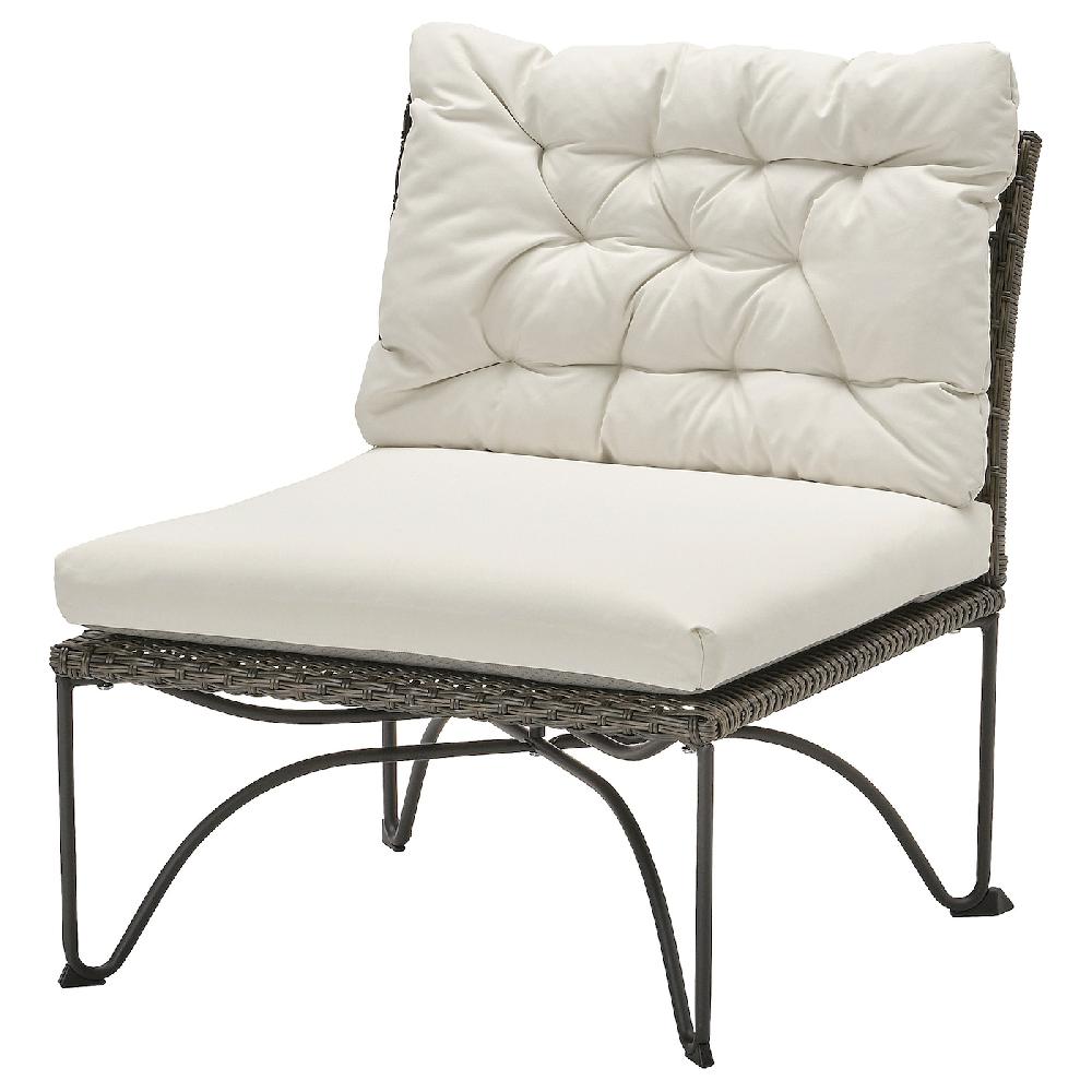 IKEA JUTHOLMEN Poltrona da giardino grigio scuro/Kuddarna grigio chiaro-beige 65x73x83 cm