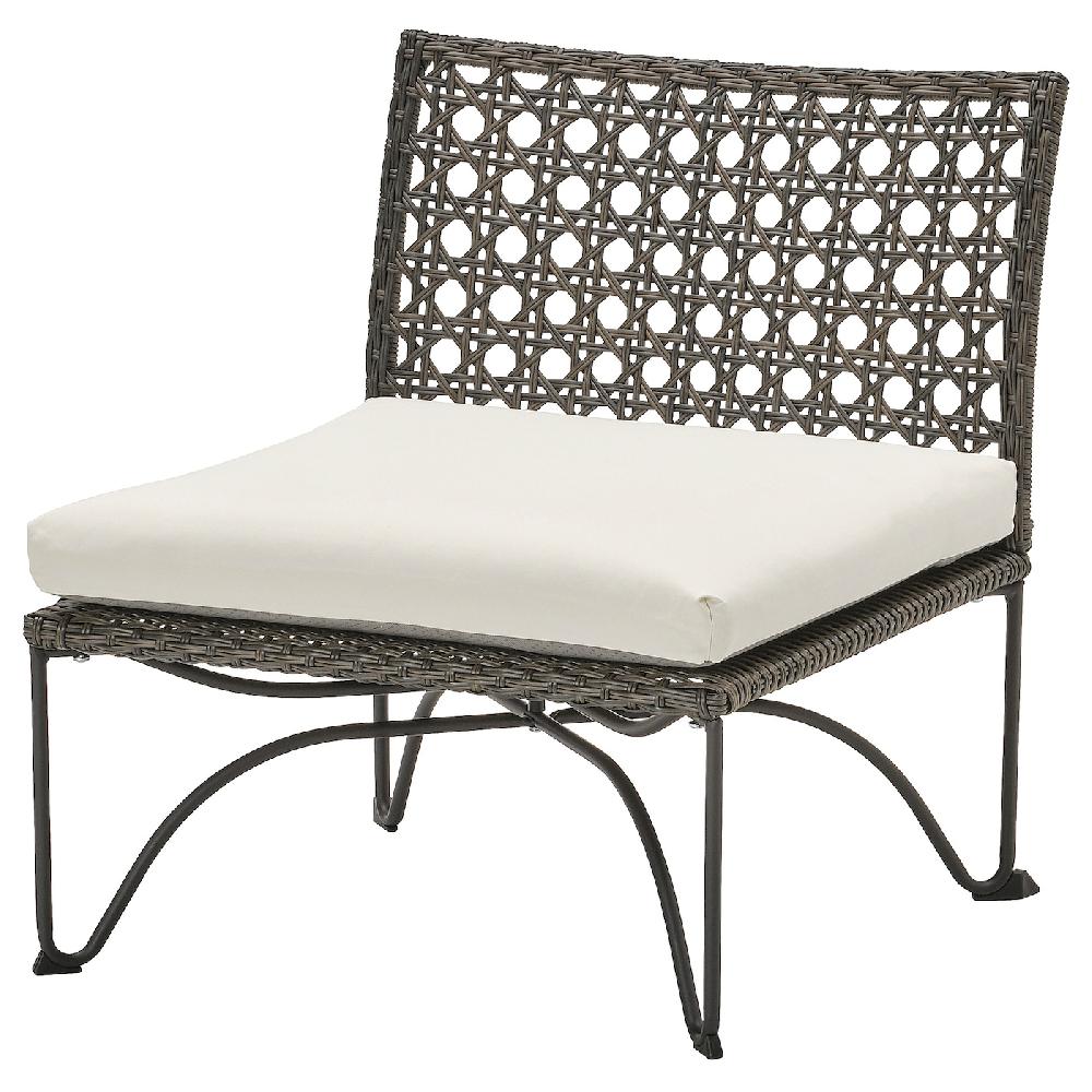 IKEA JUTHOLMEN Poltrona da giardino grigio scuro/Kuddarna grigio chiaro-beige 65x73x71 cm