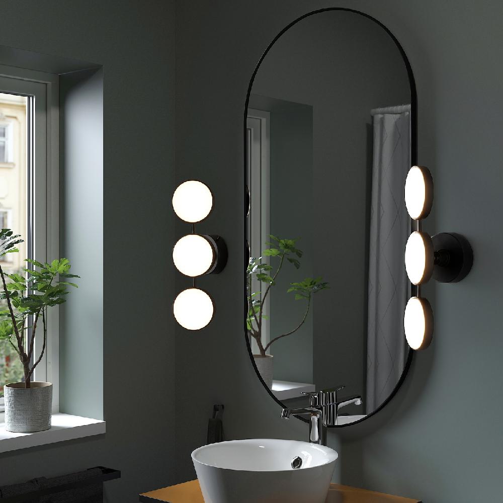 IKEA KABOMBA Lampada Da Parete A LED Intensità Luminosa Regolabile Opaco/nero 47x14 Cm