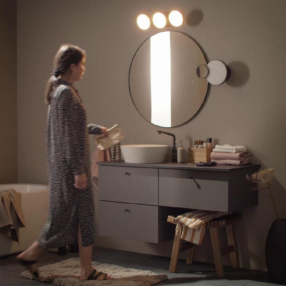 IKEA KABOMBA Lampada Da Parete LED Con Specchio Intensità Luminosa Regolabile Opaco/nero 20 Cm