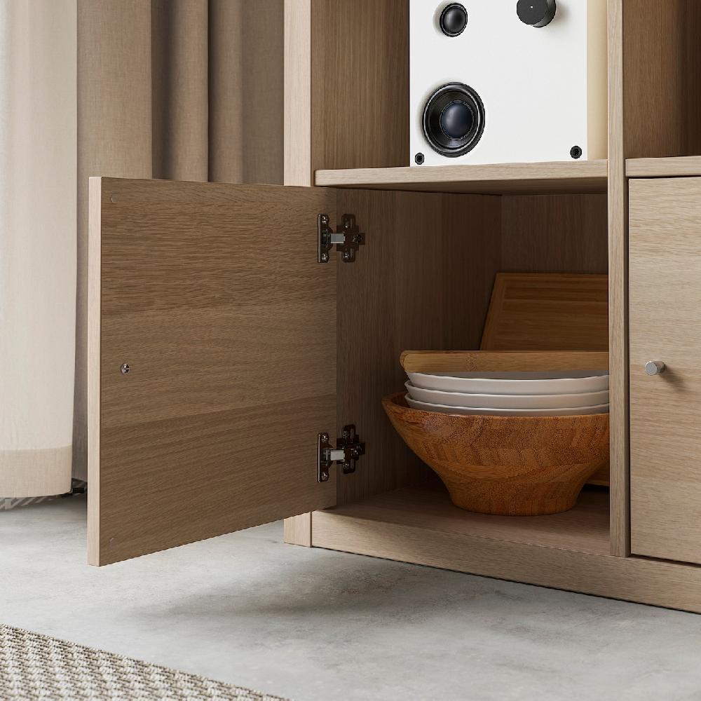 IKEA KALLAX Combinazione Per TV Effetto Rovere Con Mordente Bianco 147x39x60 Cm