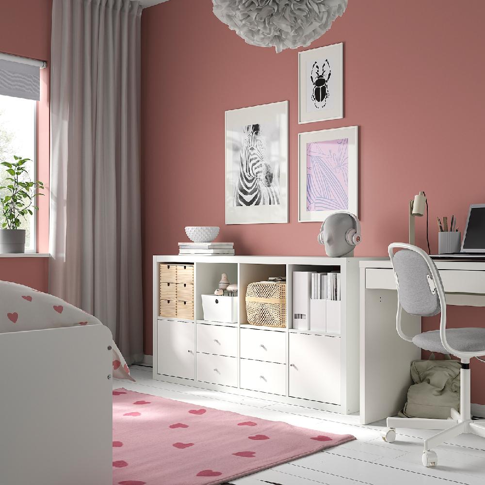 IKEA KALLAX Scaffale Con 4 Accessori Bianco 147x77 Cm