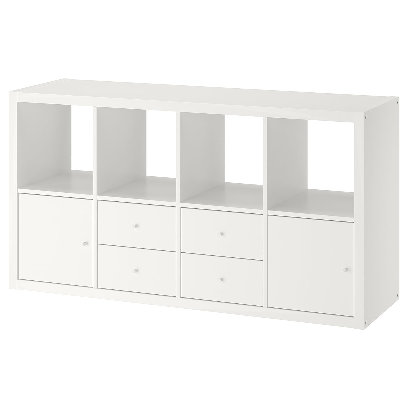 IKEA KALLAX Scaffale con 4 accessori bianco 147x77 cm
